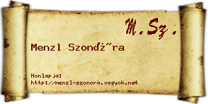 Menzl Szonóra névjegykártya